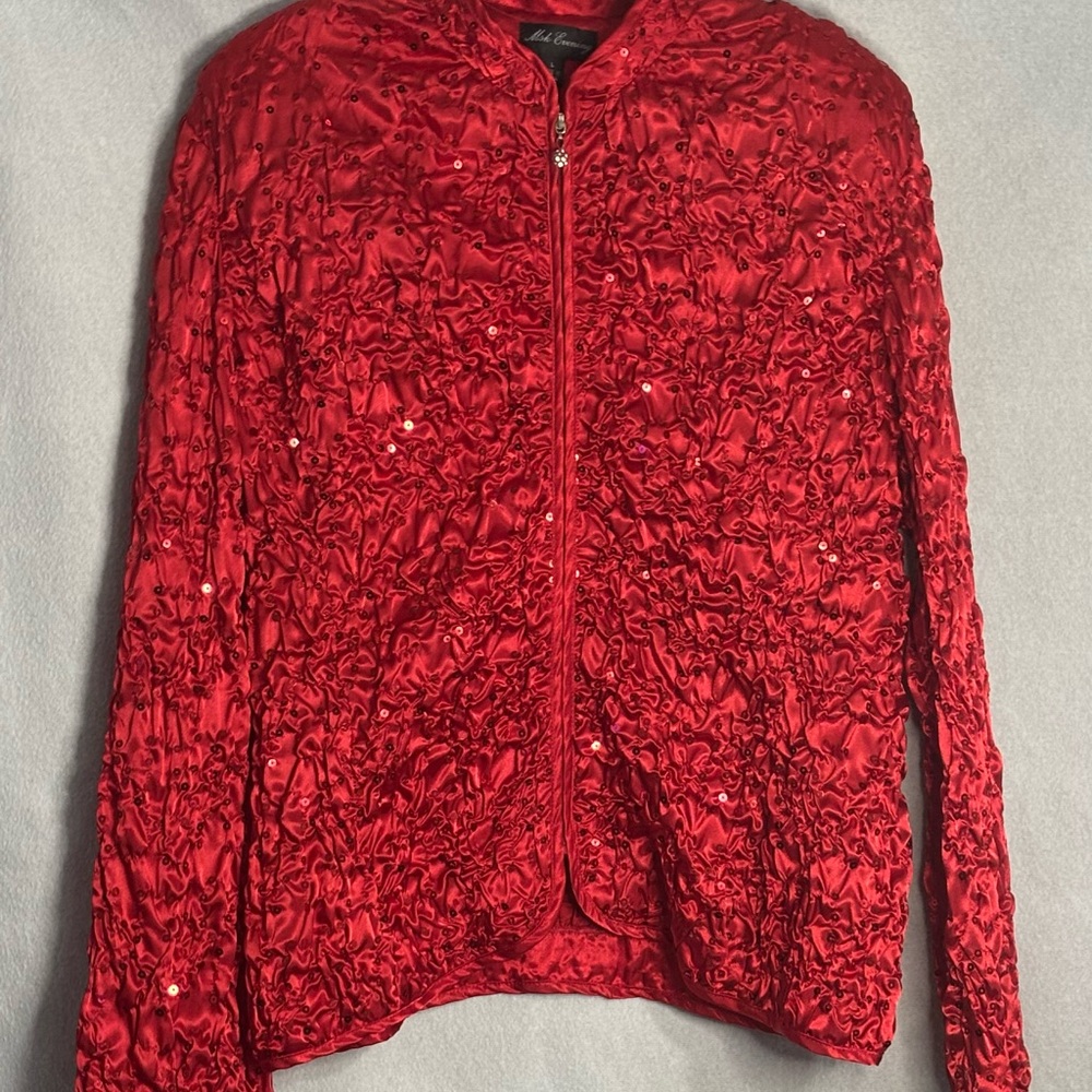 Elegant Red Women's Bomber Jacket